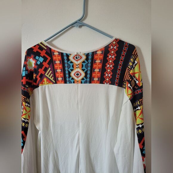 Aztec Tribal Dress Ceremonial Colorful Southwestern Bohemian Retro 70s XXL - Picture 14 of 15